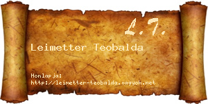 Leimetter Teobalda névjegykártya